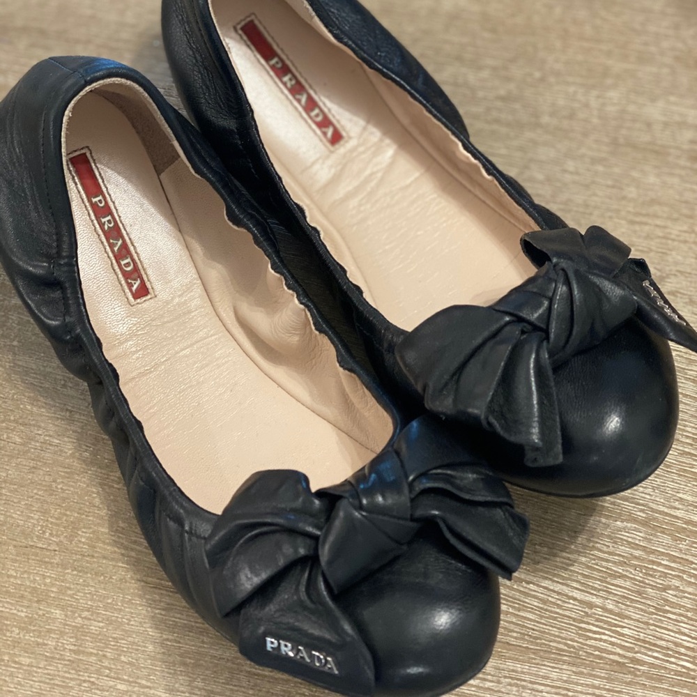 Prada black ballet flats (worn less than 5 times)